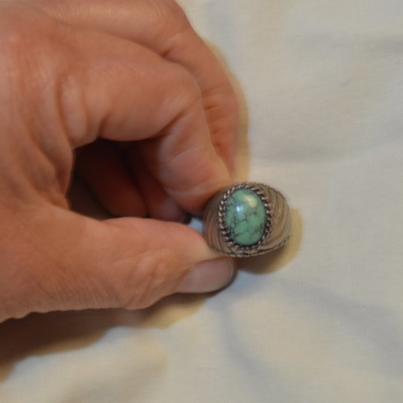 Carol Pollack Designer Ring Silver CP ring Men's stone ring by Carol Pollock - Picture 1 of 6